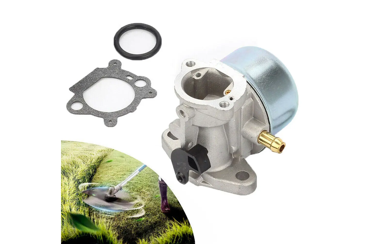 Close up of Briggs Stratton replacement carby 799868 throttle linkage