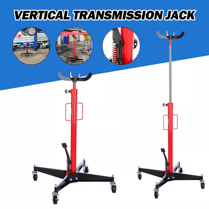 Transmission jack wheels with ball bearings for stability