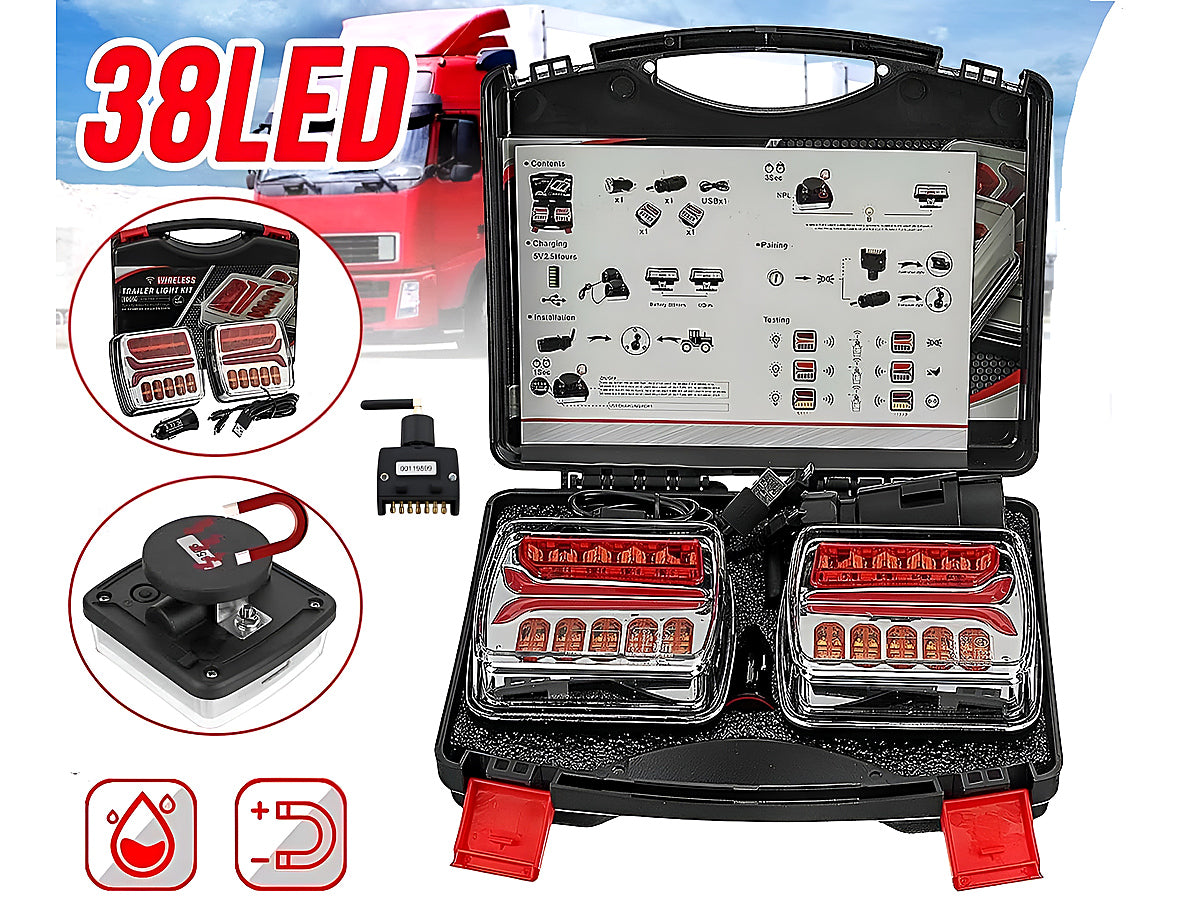 Trailer tail light illuminating number plate at night