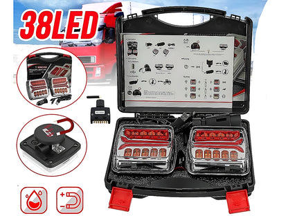 Trailer tail light illuminating number plate at night