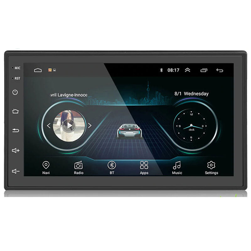 Side angle of 7inch car stereo showing slim profile