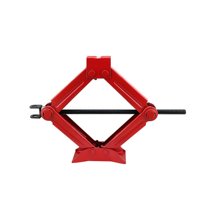 Heavy duty scissors jack placed on flat ground for stability