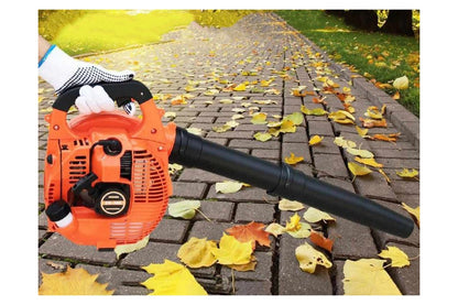 Leaf blower cordless with attached vacuum tube in green colour