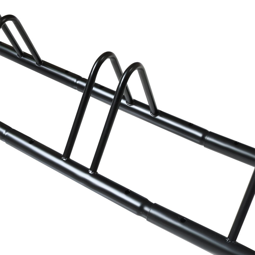 Bike stand bike rack assembled without tools in a garage