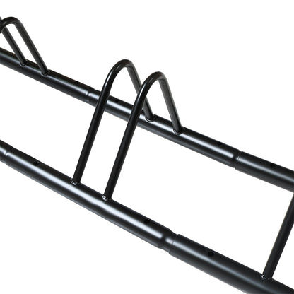 Bike stand bike rack assembled without tools in a garage