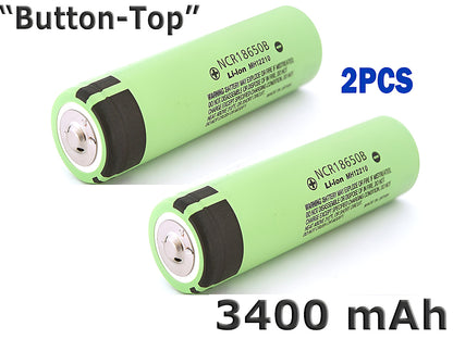 close up of 18650 battery button top detail