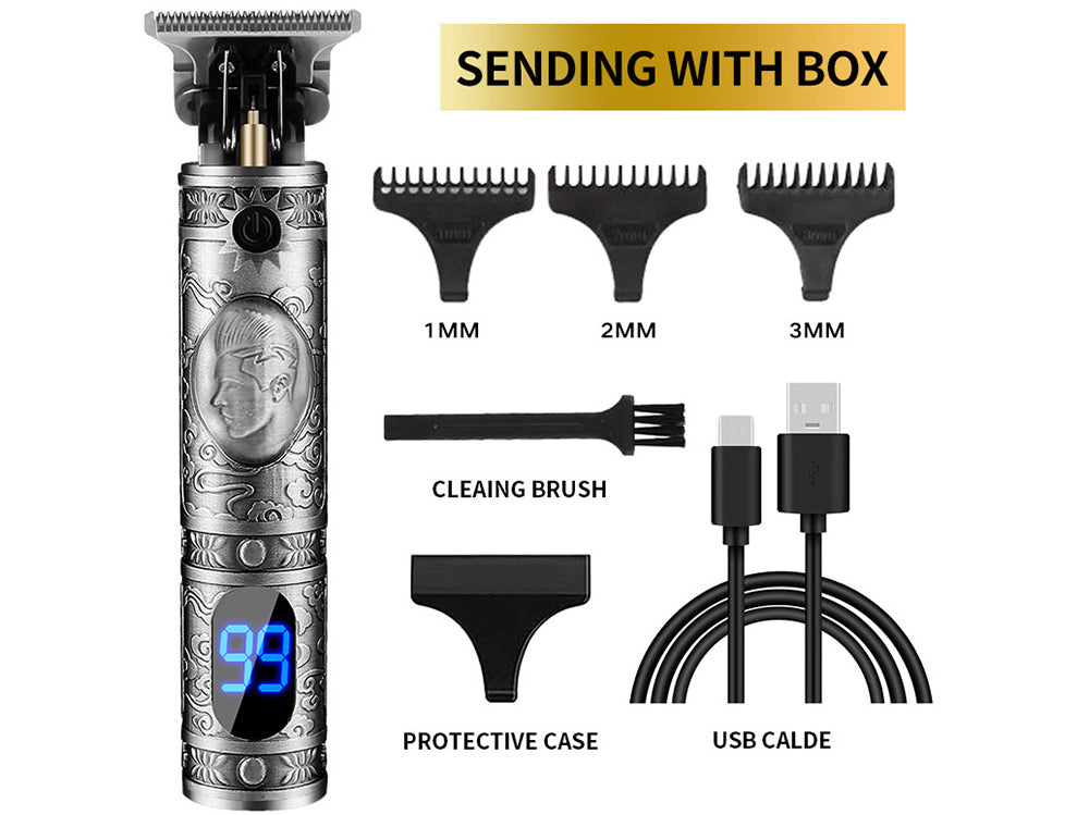Electric hair trimmer clipper showing ergonomic design for easy grip