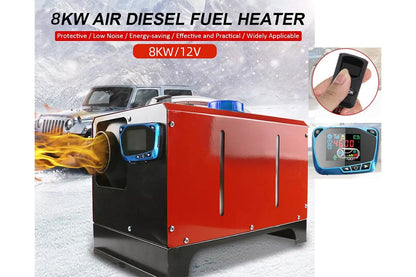 Close-up of diesel heater 8KW LCD screen display
