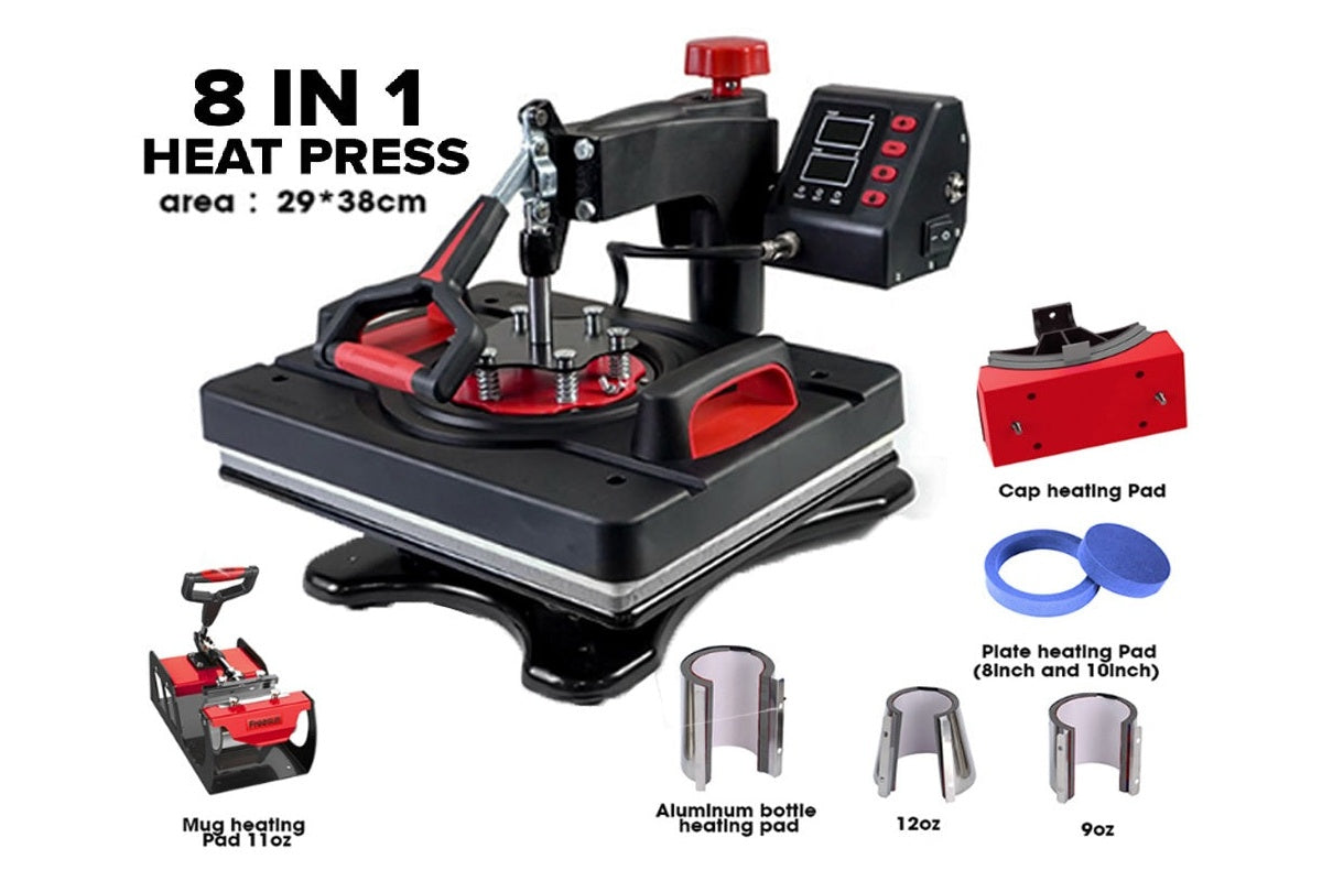 Side angle of heat press machine with digital controls