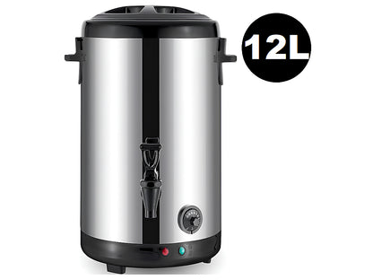 Hot water urn 12L placed on kitchen bench for tea making