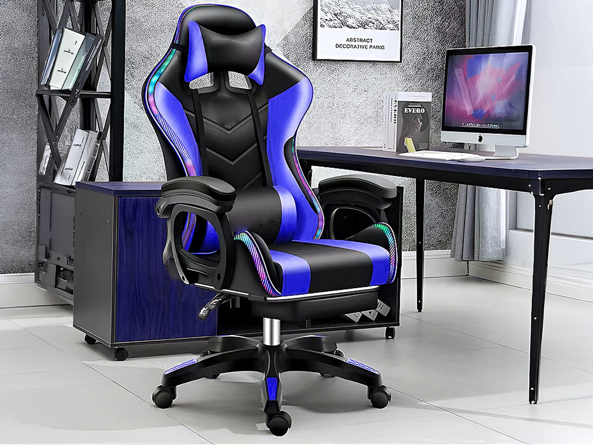 Gaming Chair with Footrest – RGB Gaming Chair with Speakers & Lights