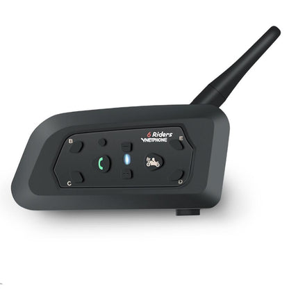 Motorcycle helmet intercom headset connected to mobile phone for calls