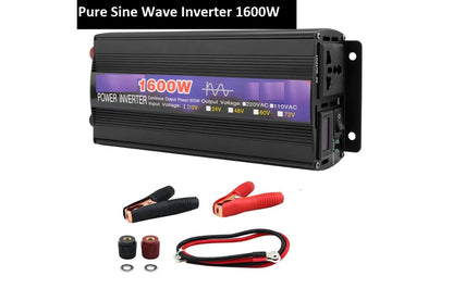 Side angle of pure sine wave inverter 12V with cooling vents