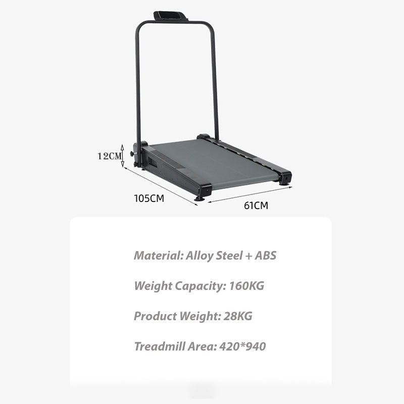 Under desk treadmill with adjustable speed control from 1 to 8 km per hour