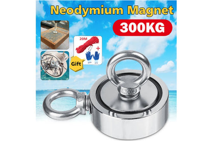 Fishing magnet with attached 20 metre nylon rope