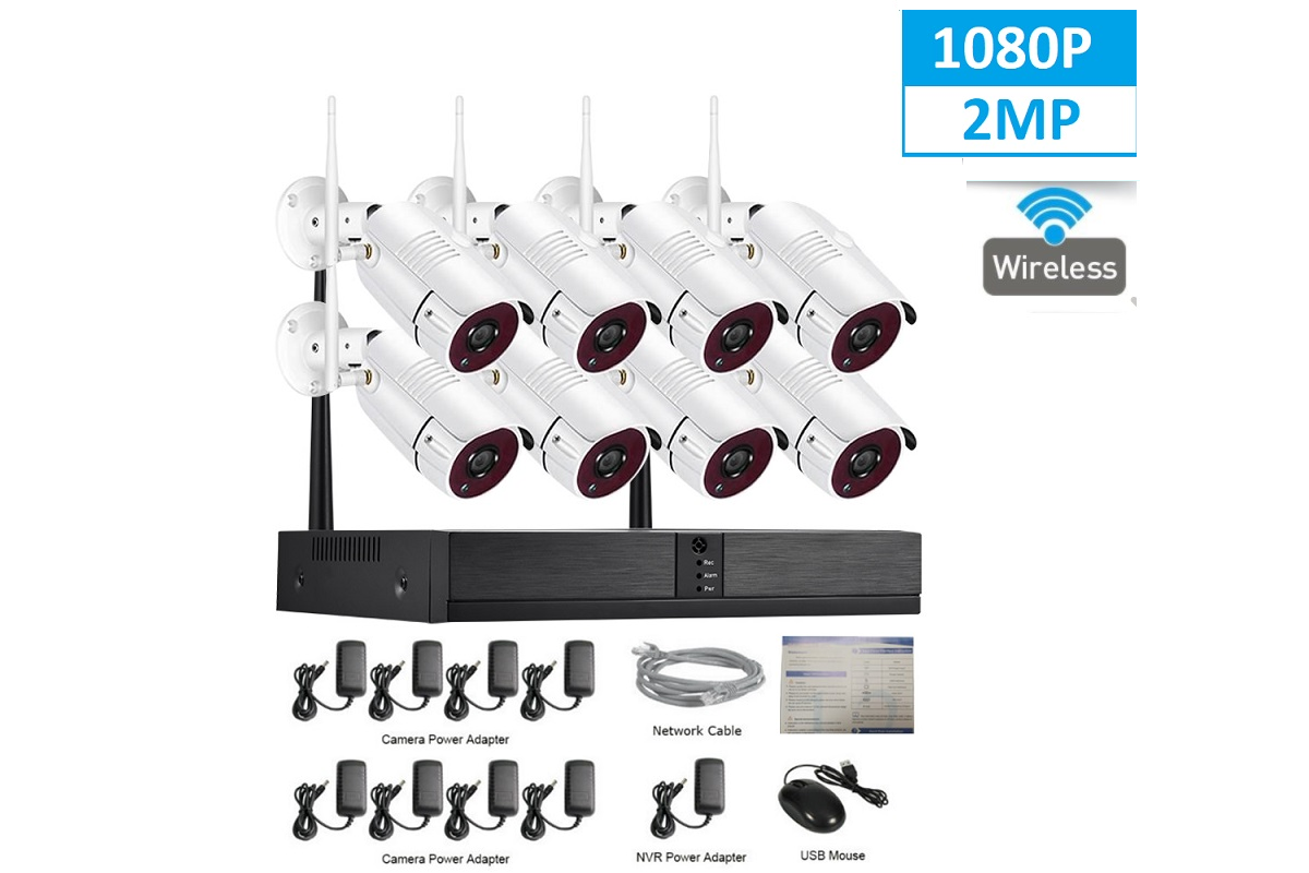 Wireless security camera system 2MP with night vision feature