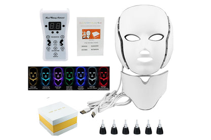 Close up of LED face mask with adjustable strap for different face shapes