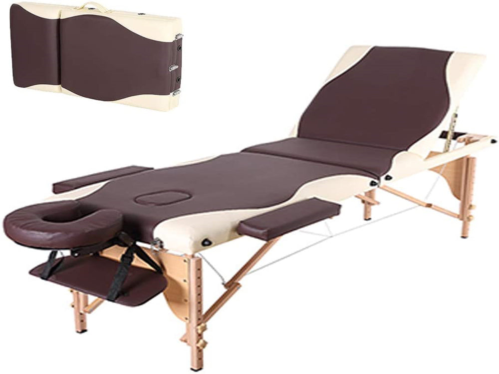 Lightweight massage table ready for storage
