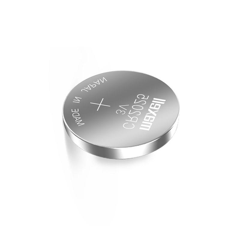 Top view of CR1632 coin cell battery in silver colour