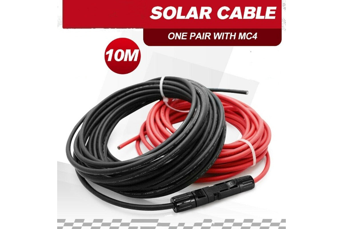 Side view of 10m solar cable with weatherproof insulation