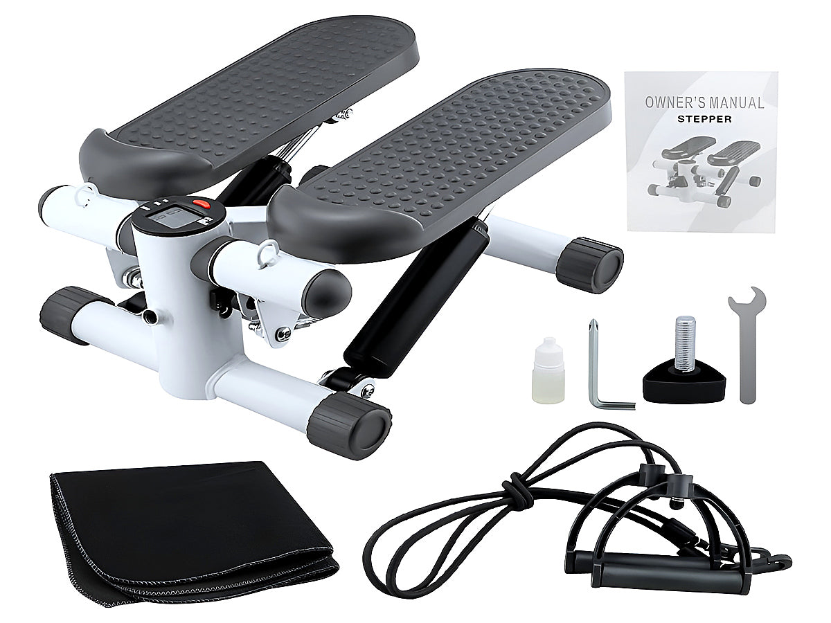 Close up of steppers exercise machine adjustable pedals