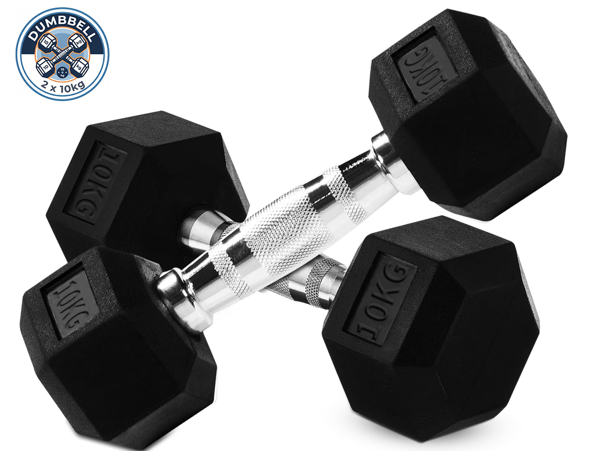 Dumbbell Set - 2X 10kg hex weights