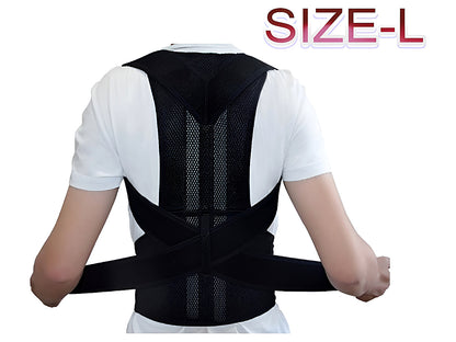 Side angle of posture corrector highlighting neoprene material