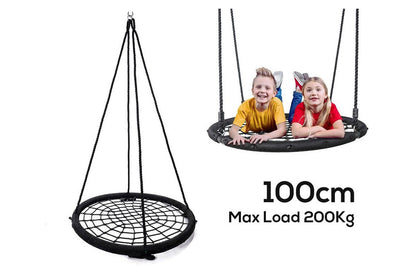 Close up of Spider Web Swing Hammock 100cm thick steel frame