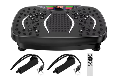 Close up of vibration plate exercise machine touchscreen display