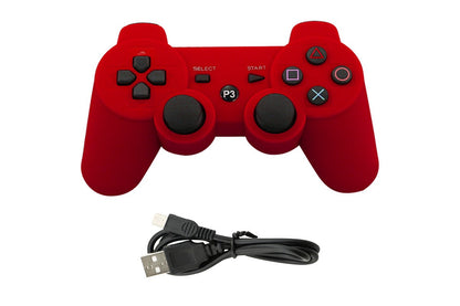 Side view of wireless PS3 controller with ergonomic grip
