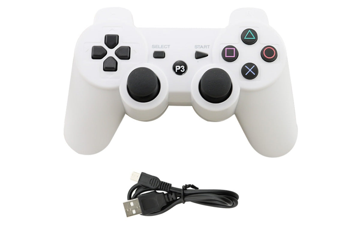 Side view of wireless PS3 controller highlighting smooth curves