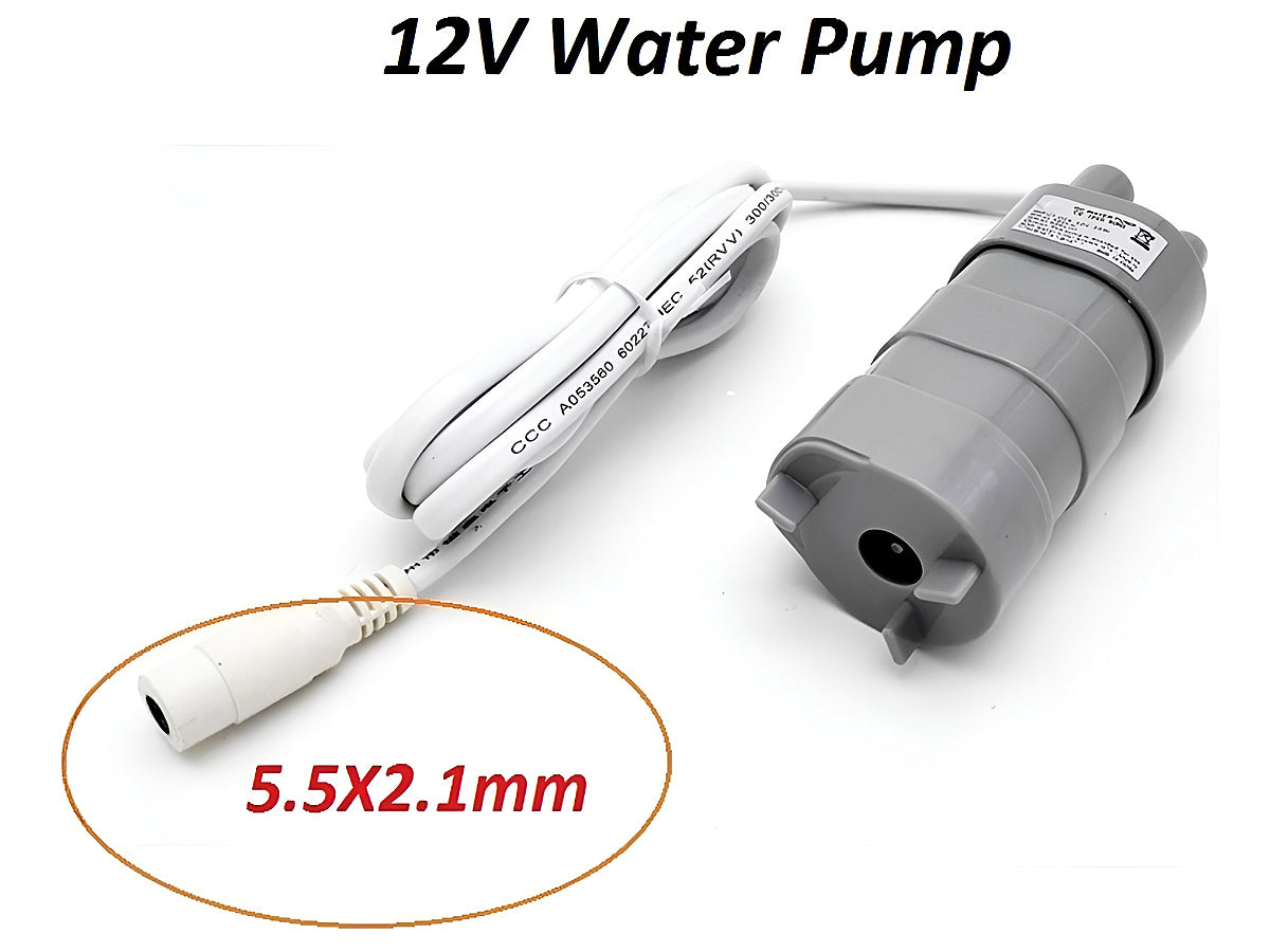 Top angle of water pump 12V submersible pump with cable attached