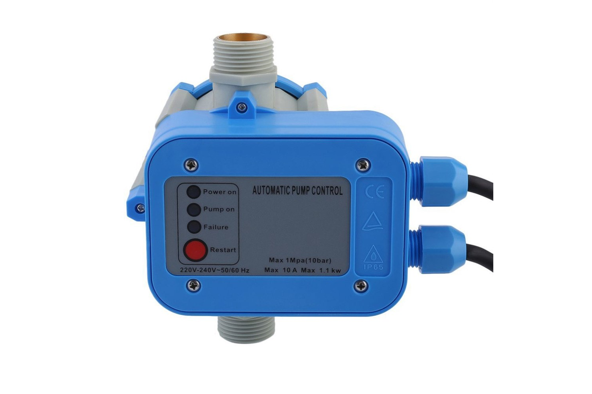 Close up of water pump controller pressure gauge dial
