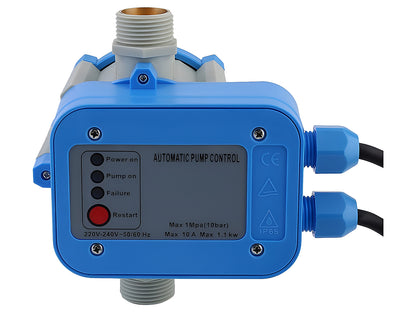 Side angle of multistage water pump with controller attached