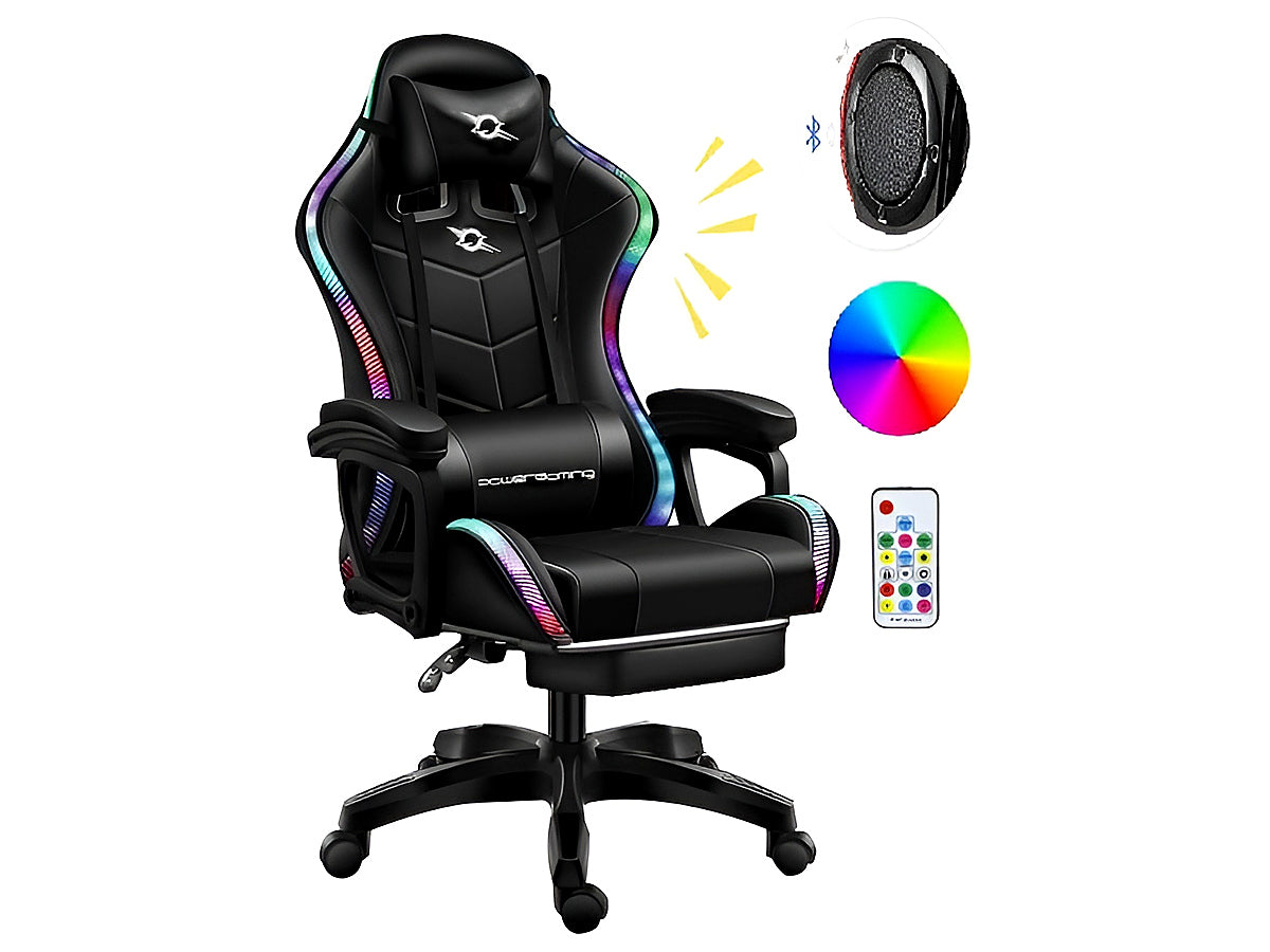 Gaming Chair with Footrest – RGB Gaming Chair with Speakers & Lights