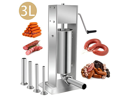 Close-up of sausage filler hand crank for easy operation