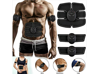 Black EMS muscle trainer pad set for abdomen use