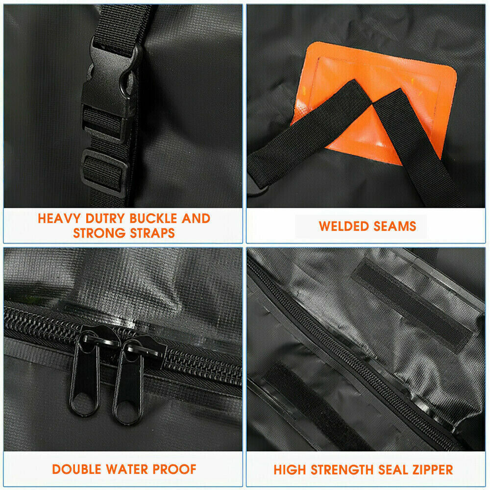 Car roof bag cargo bag zipper detail for secure closure