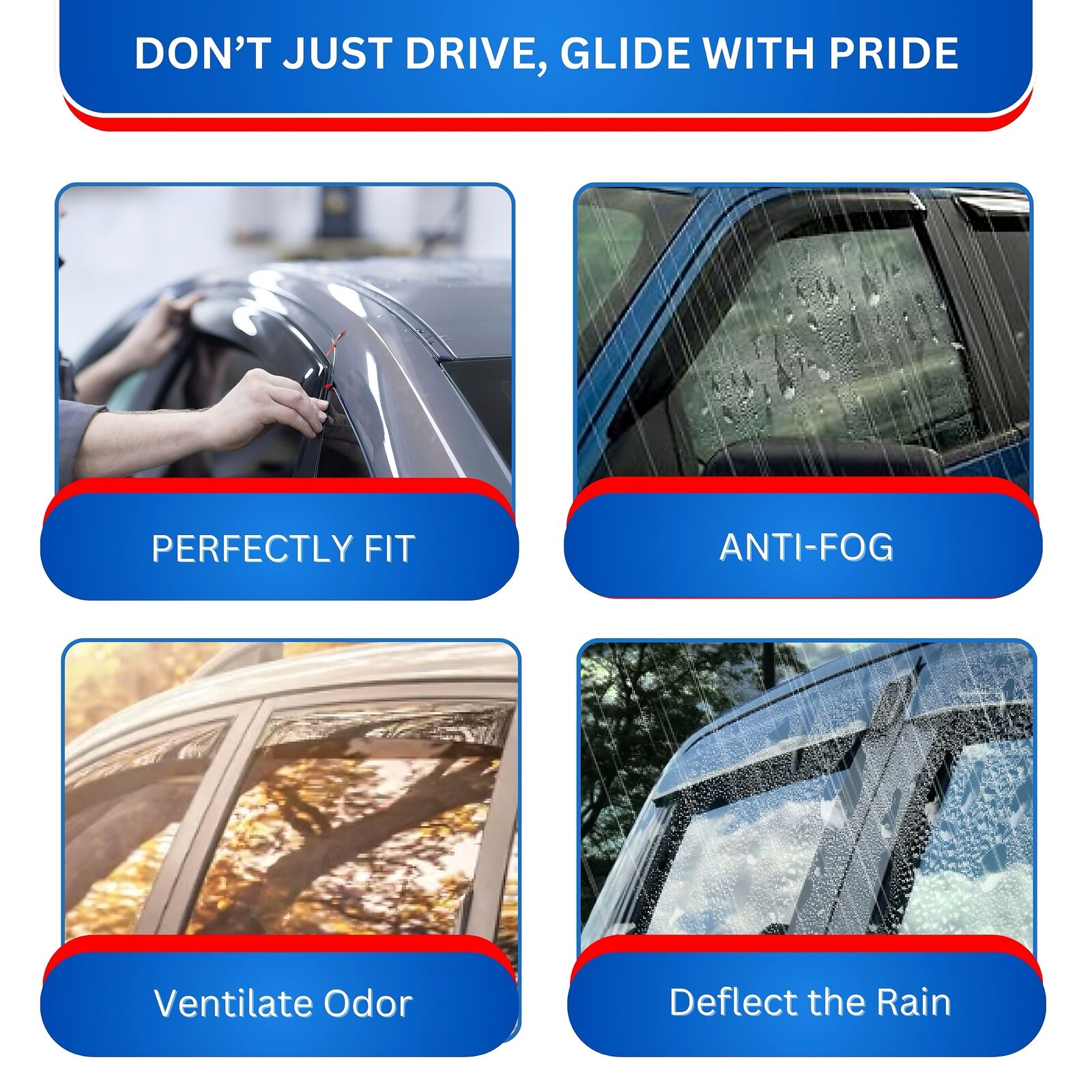 Toyota Hilux door visor weather shield angled view