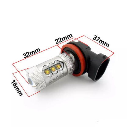 H11 LED bulb installed in vehicle fog light housing