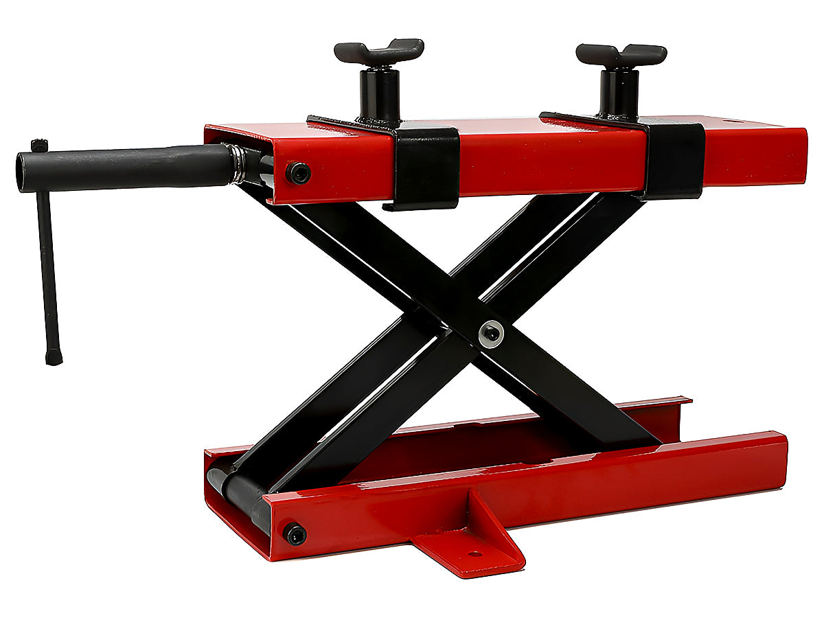 Heavy-duty carbon steel frame of motorcycle scissor lift stand