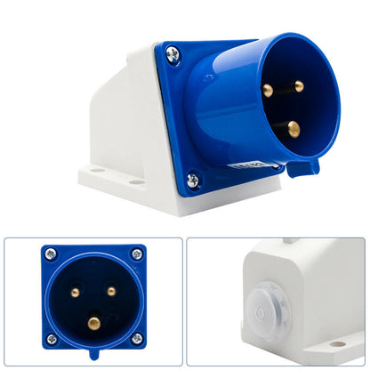 Caravan male inlet installed on workshop wall in New Zealand