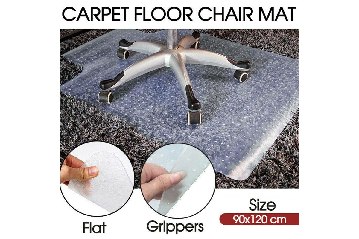 Textured surface detail on chair mat office floor protector for scuff resistance