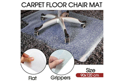 Textured surface detail on chair mat office floor protector for scuff resistance