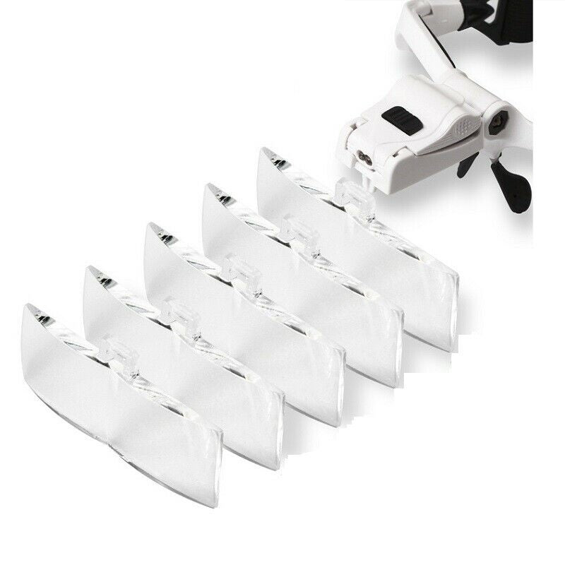 Image of head mount magnifier with interchangeable glasses bracket