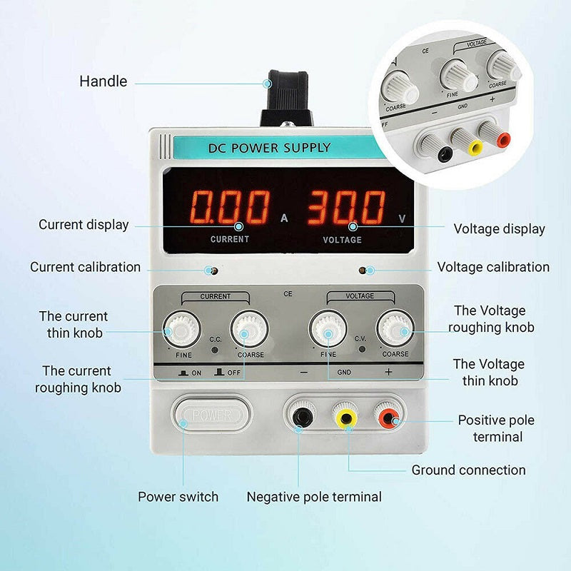 30V 10A DC Power Supply Precision Variable Digital Adjustable Lab Grade