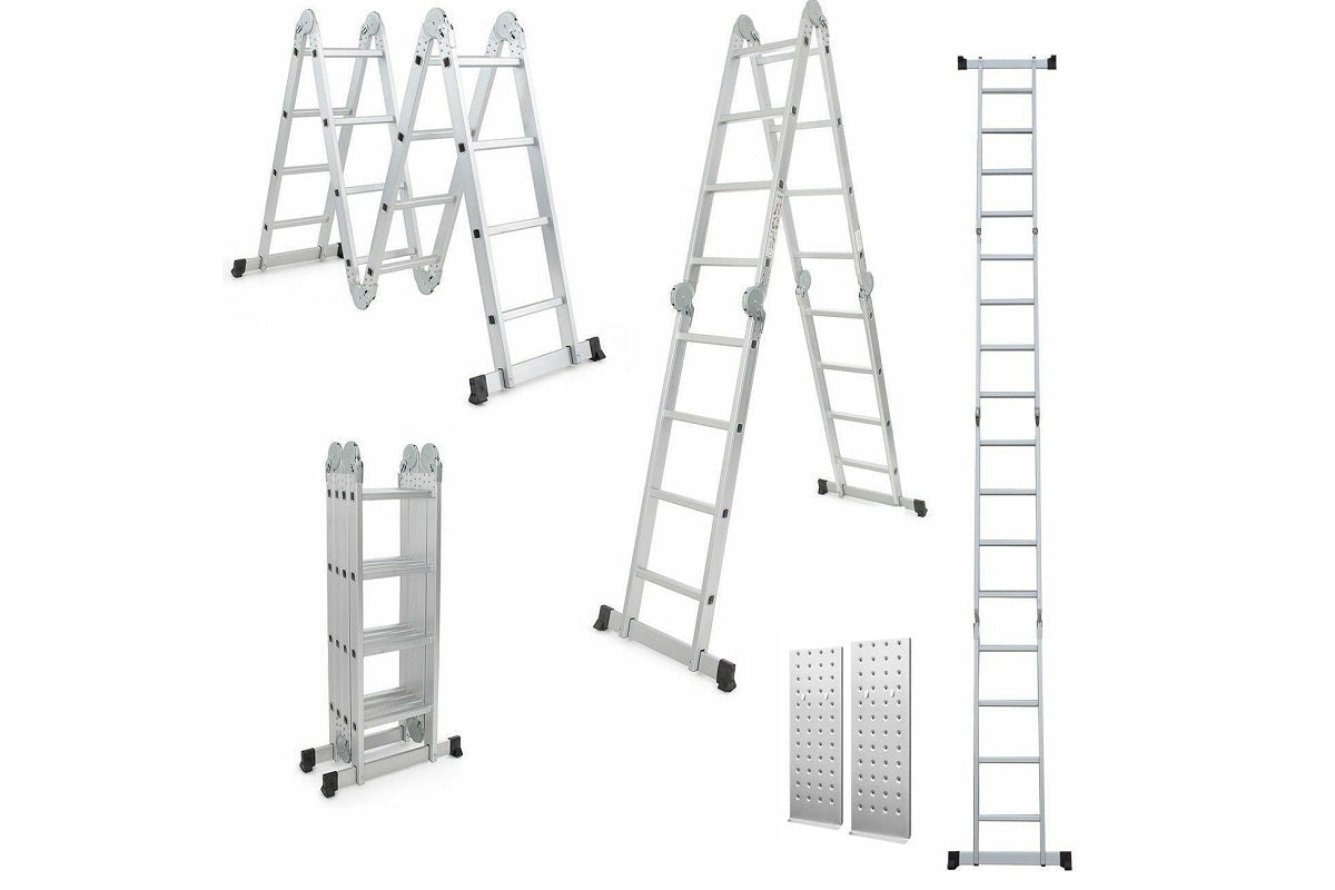 Telescopic ladder folded compact for easy storage