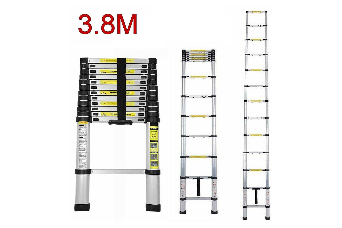 Telescopic Ladder 3.8m Aluminium Extension Ladder