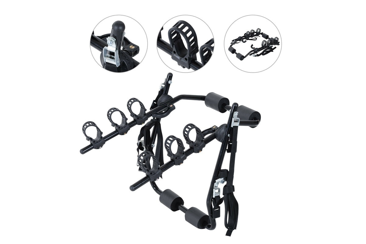 Close up of rubber cradles on bike rack carrier bicycle support