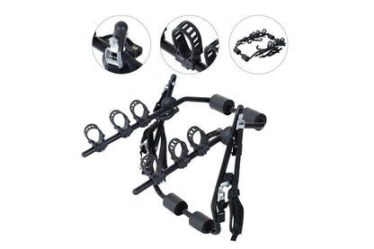 Close up of rubber cradles on bike rack carrier bicycle support